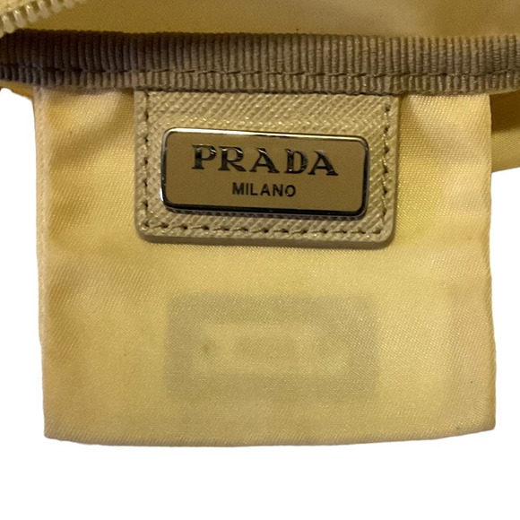 Prada Cosmetic Pouch Bag  Cream Nylon - Picture 10 of 15
